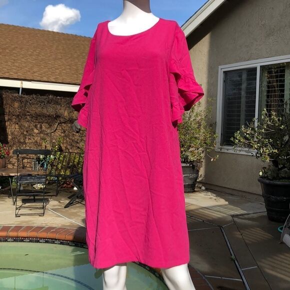 Charles Henry Ruffle Sleeve Shift Dress Sz XL - Picture 3 of 8